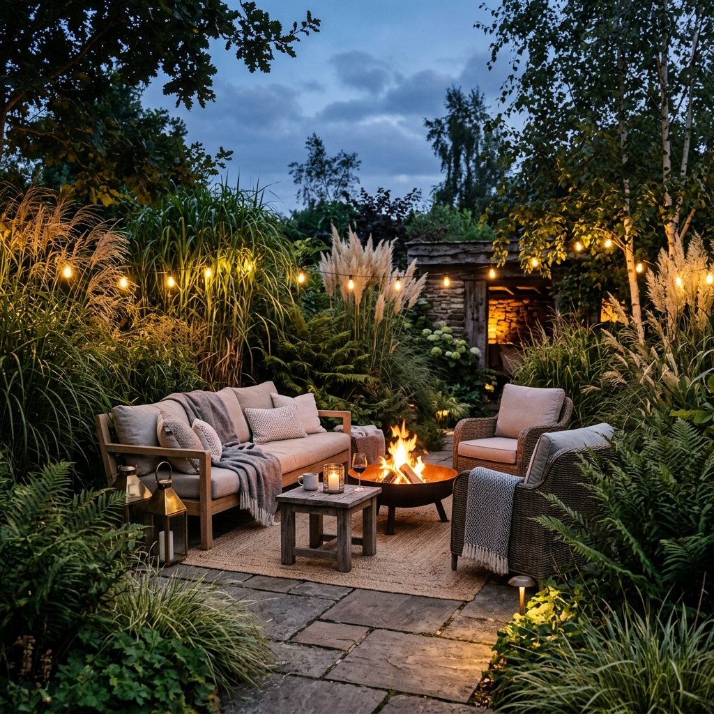 Gezellig terras in de avond